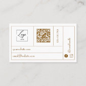 Modernes Handwerk LOGO QR-Code Cafeteria Visitenkarte (Rückseite)