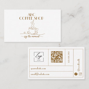 Modernes Handwerk LOGO QR-Code Cafeteria  Visitenkarte