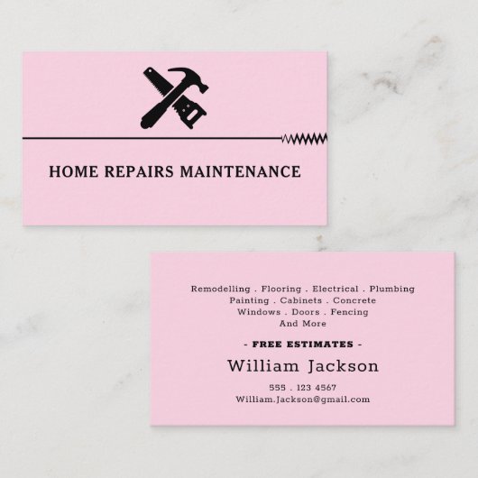 Modernes Handwerker-Bau-Logo Visitenkarte (Vorne/Hinten)