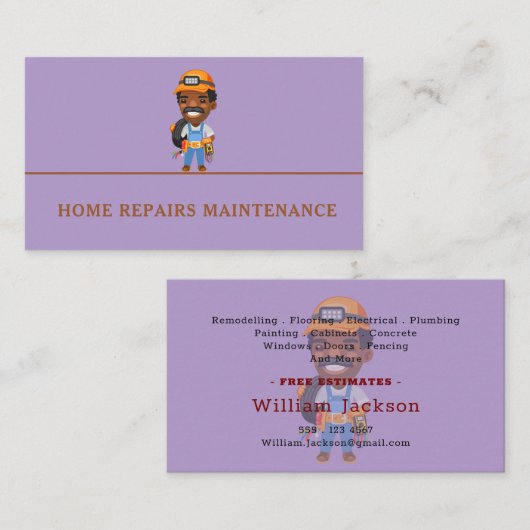 Modernes Handwerker-Bau-Logo Visitenkarte (Vorne/Hinten)