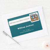 Modernes Handwerkerbau-Logo Rechteckiger Aufkleber (Umschlag)