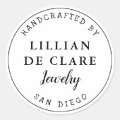 Modernes Handwerksgeschäft, Stadtname Runder Aufkleber (Vorderseite)