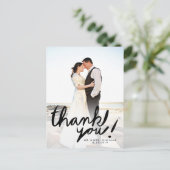 Modernes Handwrite Foto Vielen Dank Postcard Postkarte (Stehend Vorderseite)