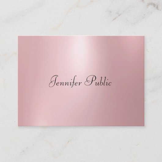 Modernes Handwriting Niedliche Rose Gold Farbvorla Visitenkarte (Vorderseite)
