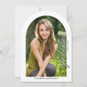 Modernes Handwriting Script Foto Arted Abschluss Einladung (Vorderseite)