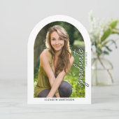 Modernes Handwriting Script Foto Arted Abschluss Einladung (Stehend Vorderseite)