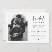 Modernes Handwriting-Script-Foto-Brautparty Einladung (Vorderseite)