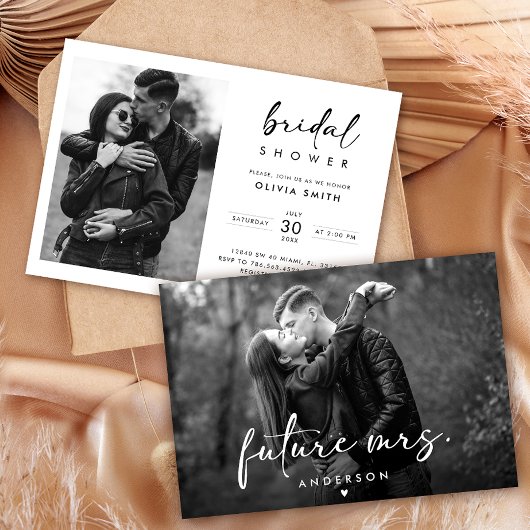Modernes Handwriting-Script-Foto-Brautparty Einladung