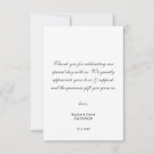 Modernes handwriting Wedding Foto Vielen Dank, das Dankeskarte (Rückseite)