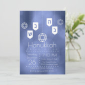 Modernes Hanukkah Dreidels Party Einladung (Stehend Vorderseite)