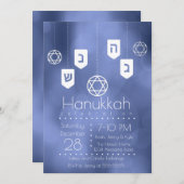 Modernes Hanukkah Dreidels Party Einladung (Vorne/Hinten)