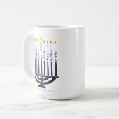 Modernes Hanukkah Menorah Festival of Lights Kaffeetasse (Vorderseite Links)