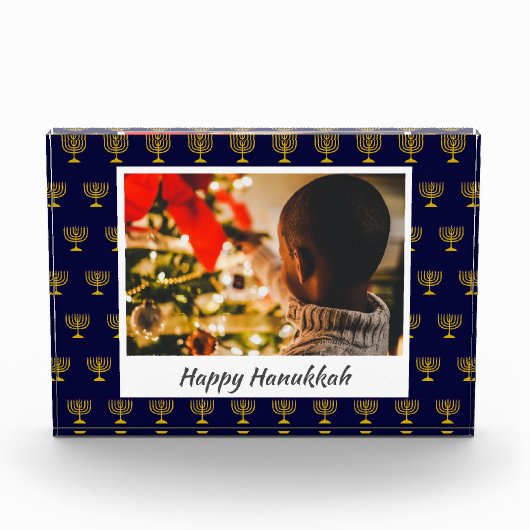 Modernes HANUKKAH Menorah jede Botschaft Fotoblock (Vorderseite)