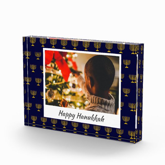 Modernes HANUKKAH Menorah jede Botschaft Fotoblock (Rechts)