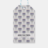 Modernes Hanukkah-Muster Geschenkanhänger (Rückseite)