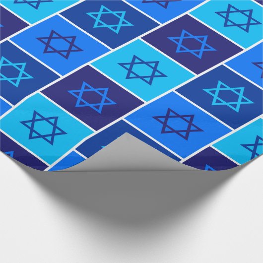 Modernes Hanukkah-Muster Geschenkpapier (Ecke)
