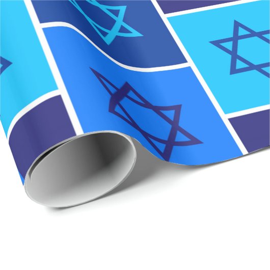 Modernes Hanukkah-Muster Geschenkpapier (Rolleneckpunkt)