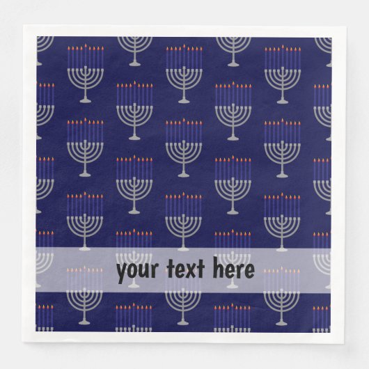 Modernes Hanukkah-Muster Serviette (Vorderseite)