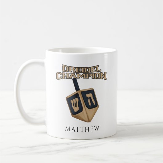 Modernes Hanukkah Niedlich Dreidel Champion Festiv Kaffeetasse (Links)