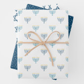 Modernes Hanukkah Packpapier - Marine Geschenkpapier Set (Beispiel)