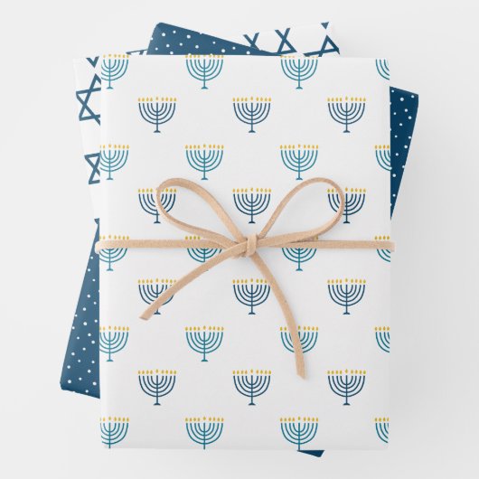 Modernes Hanukkah Packpapier - Marine Geschenkpapier Set (Beispiel)