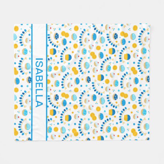 Modernes Hanukkah Personalisiert Fleece Blanket (Vorderseite (Horizontal))