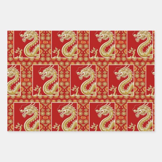 Modernes Happy Chinese New Year Modernes Asian Mus Geschenkpapier Set (Vorderseite)