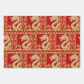 Modernes Happy Chinese New Year Modernes Asian Mus Geschenkpapier Set (Vorderseite)