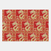Modernes Happy Chinese New Year Modernes Asian Mus Geschenkpapier Set (Vorderseite 3)