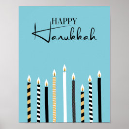 Modernes Happy Hanukkah Candles Holiday Poster Zei