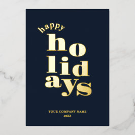 Modernes Happy Holidays Business/Corporate Logo Go Folien Feiertagskarte