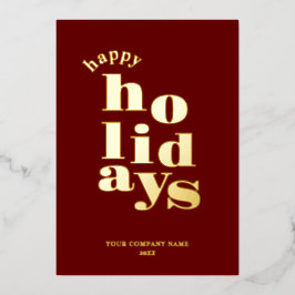 Modernes Happy Holidays Business/Corporate Logo Go Folien Feiertagskarte