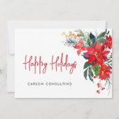 Modernes Happy Holidays Business Feiertagskarte (Vorderseite)