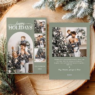 Modernes Happy Holidays Foto Einfache Kalligraphie Feiertagskarte