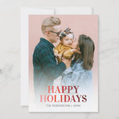 Modernes Happy Holidays Foto Feiertagskarte (Vorderseite)