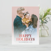 Modernes Happy Holidays Foto Feiertagskarte (Stehend Vorderseite)