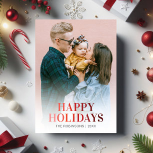 Modernes Happy Holidays Foto Feiertagskarte