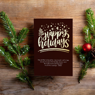 Modernes Happy Holidays Foto Folien Feiertagskarte