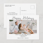 Modernes Happy Holidays Foto Weihnachten Postkarte (Vorne/Hinten)