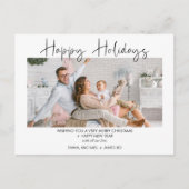 Modernes Happy Holidays Foto Weihnachten Postkarte (Vorderseite)