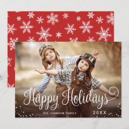 Modernes Happy Holidays FOTO Weihnachtsgrüße Feiertagskarte