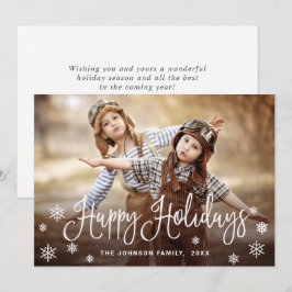 Modernes Happy Holidays FOTO Weihnachtsgrüße Feiertagskarte