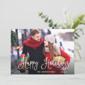 Modernes Happy Holidays FOTO Weihnachtsgrüße Feiertagskarte (Stehend Vorderseite)
