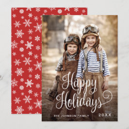 Modernes Happy Holidays FOTO Weihnachtsgrüße Feiertagskarte