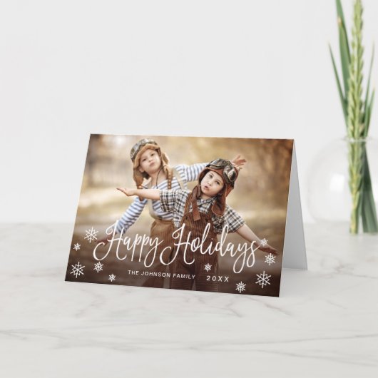 Modernes Happy Holidays FOTO Weihnachtsgrüße Karte (Vorderseite)