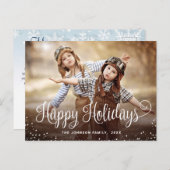 Modernes Happy Holidays FOTO Weihnachtsgrüße Postkarte (Vorne/Hinten)