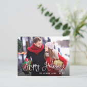 Modernes Happy Holidays FOTO Weihnachtsgrüße Postkarte (Stehend Vorderseite)