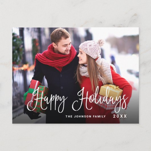 Modernes Happy Holidays FOTO Weihnachtsgrüße Postkarte (Vorderseite)