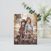 Modernes Happy Holidays FOTO Weihnachtsgrüße Postkarte (Stehend Vorderseite)