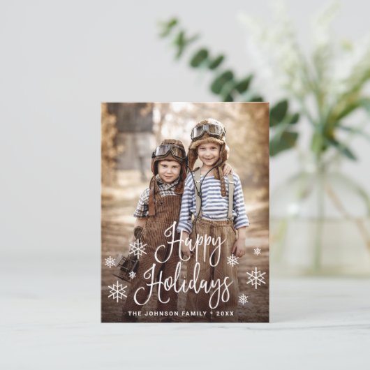 Modernes Happy Holidays FOTO Weihnachtsgrüße Postkarte (Stehend Vorderseite)